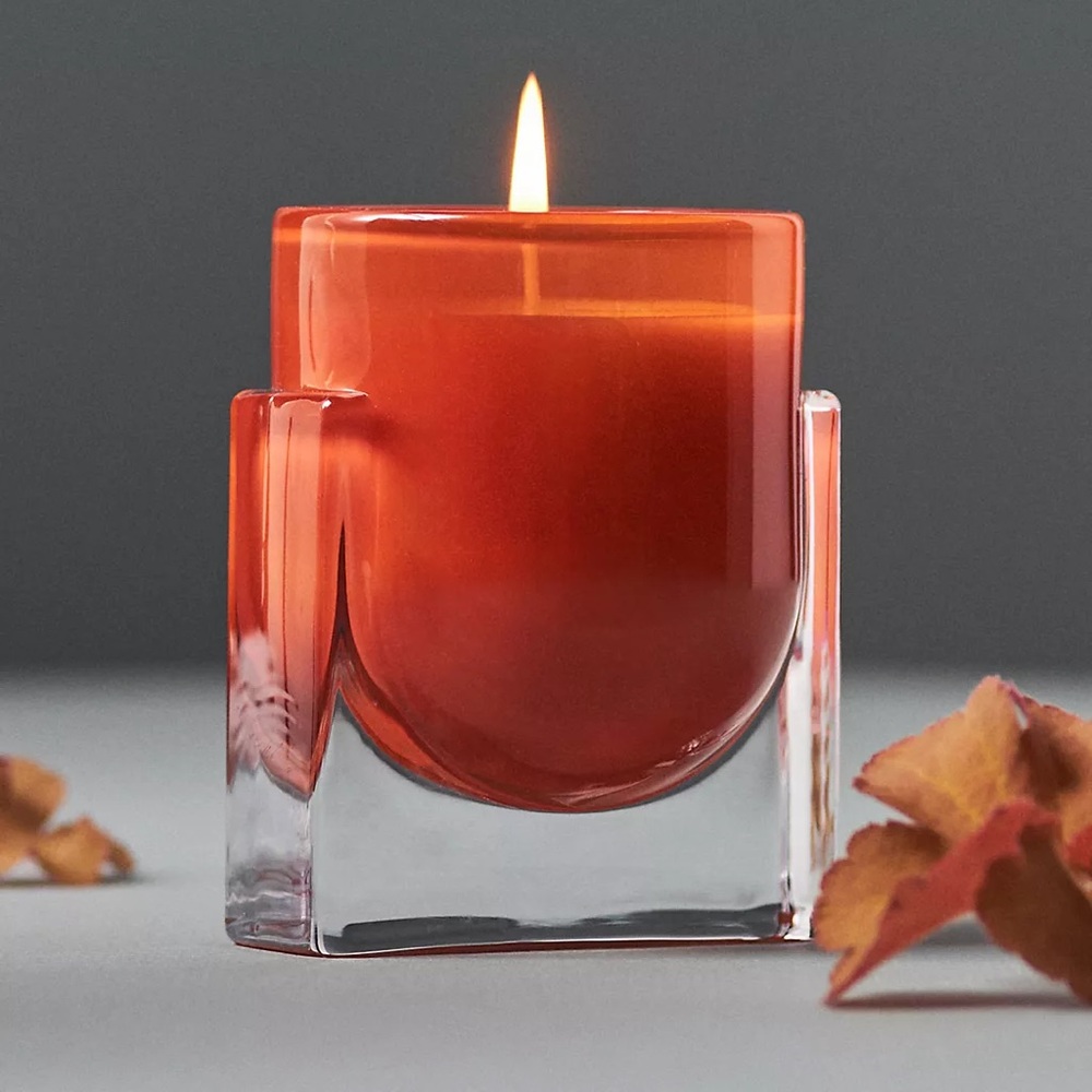 NIB ANTHROPOLOGIE Found Notes Woody Golden Amber & Pine Boxed Candle - Picture 2 of 5